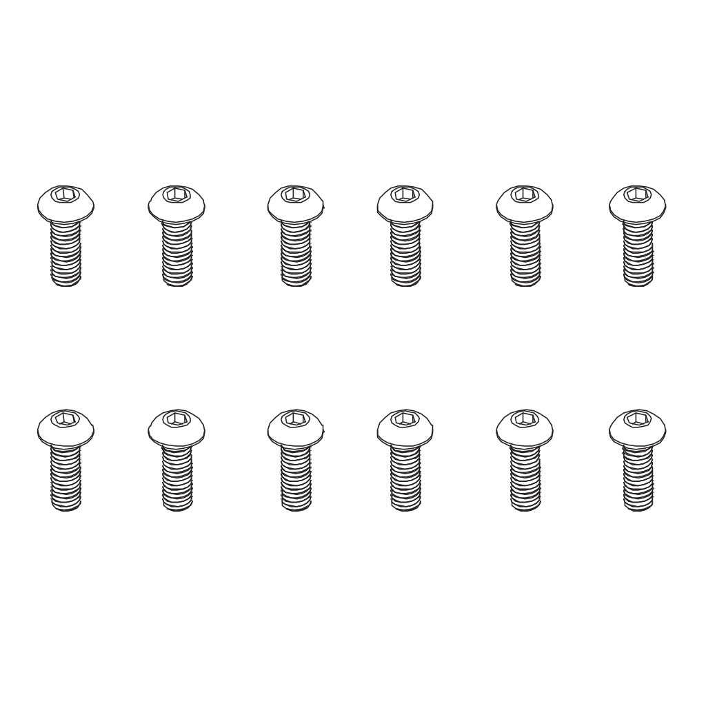 PD Racing B Head Hex Screw HM3x12 12pcs 861-093