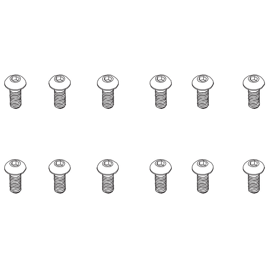 PD Racing B Head Hex Screw HM4x10 12pcs 861-095