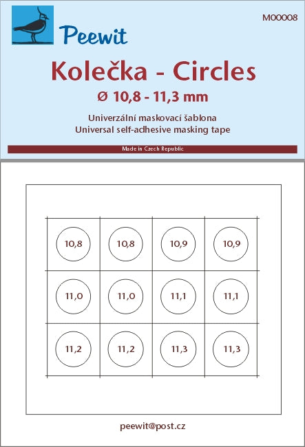 Peewit PEE00008 1:72 Circles 10,8-11,3 mm