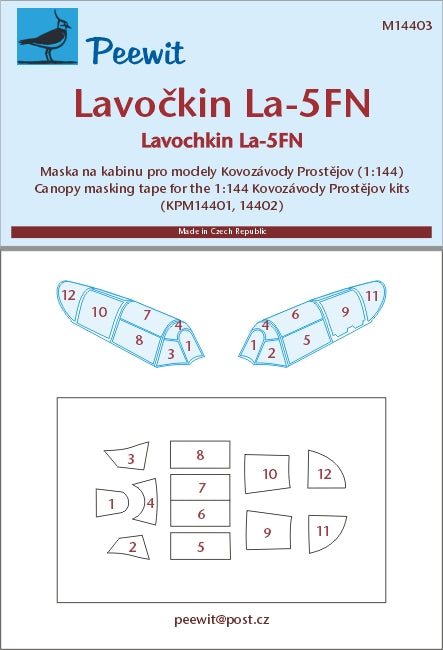 Peewit PEE144003 1:144 Lavochkin La-5FN canopy frame paint mask