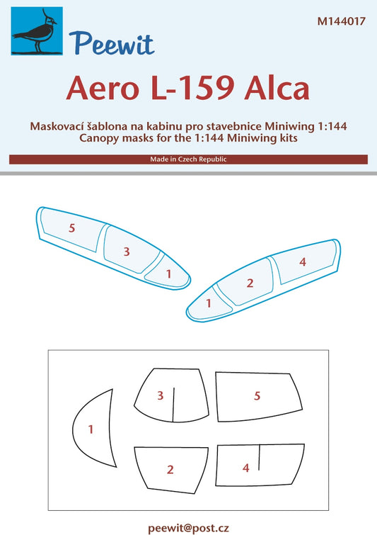 Peewit PEE144017 1:144 Aero L-159A/L-159E Alca canopy frame paint mask