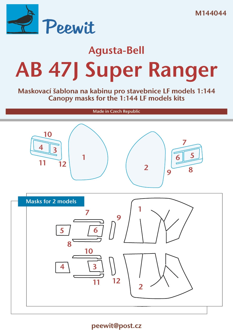 Peewit PEE144044 1:144 Agusta-Bell 47J Super Ranger.