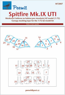 Peewit PEE72007 1:72 Supermarine Spitfire Mk.IXUTI canopy frame paint mask
