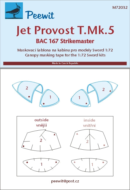 Peewit PEE72032 1:72 BAC Jet Provost T.Mk.5/Strikemaster Paint Mask