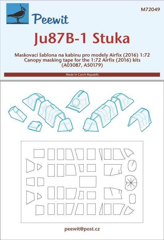 Peewit PEE72049 1:72 Junkers Ju-87B-1 'Stuka' canopy frame paint mask