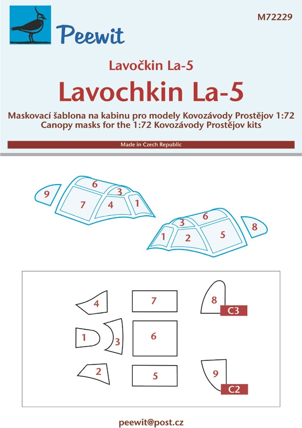 Peewit PEE72229 1:72 Lavochkin La-5 canopy frame paint mask