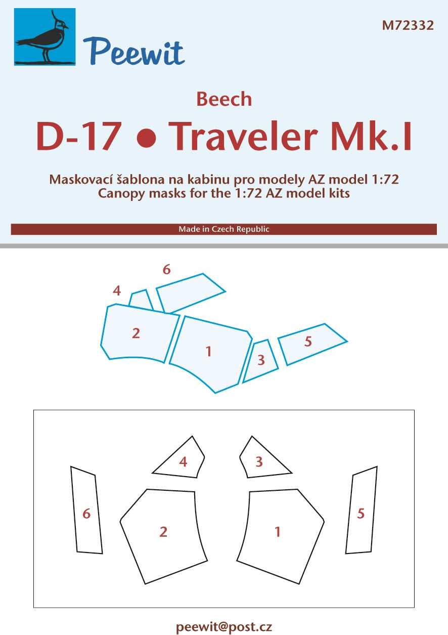 Peewit PEE72332 1:72 Beech D17 Staggerwing/Traveller Mk.I Mask