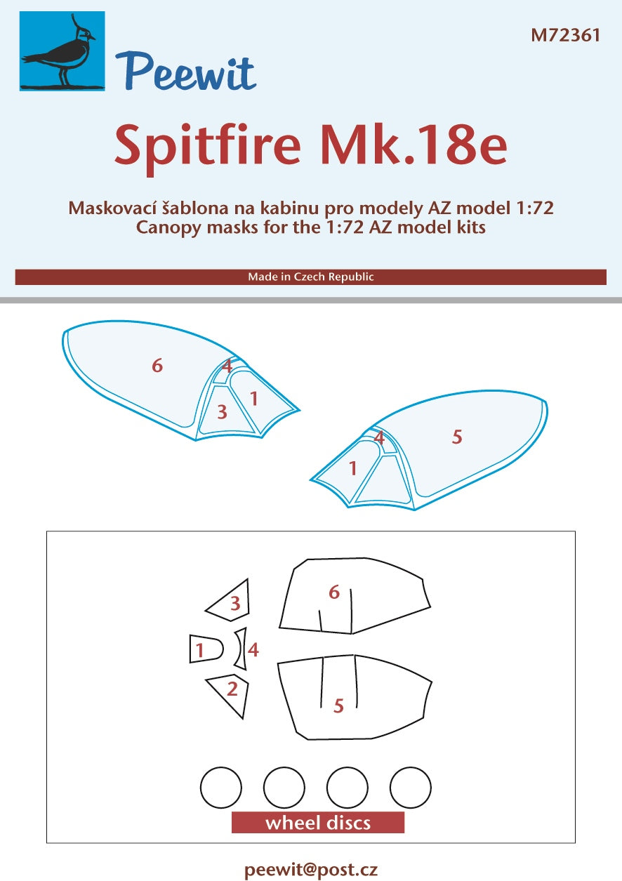 Peewit PEE72361 1:72 Supermarine Spitfire Mk.18e