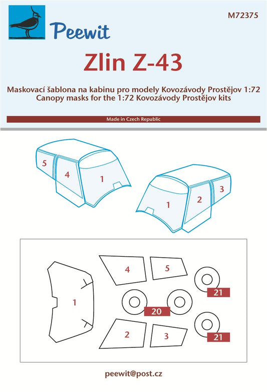 Peewit PEE72375 1:72 Zlin Z-43