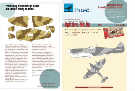 Peewit PEE77004 1:72 Supermarine Spitfire Mk.Vc Camouflage pattern paint masks