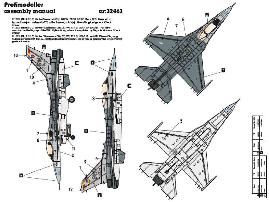 Profimodeller PF32463 1:32 Lockheed-Martin F-16CJ