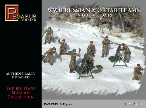 Pegasus Hobbies (P) PH7273 1:72 WWII Soviet Mortar teams in Greatcoats