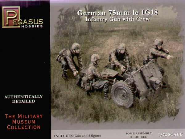 Pegasus Hobbies (P) PH7510 1:72 German 75mm IG18 Infantry gun and crew