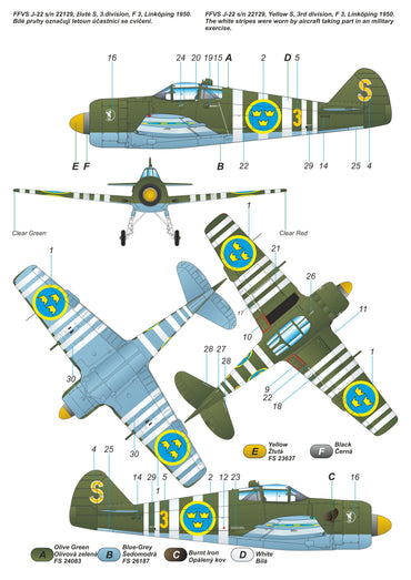 Planet Models PLA26448 1:48 FFVS J-22A Swedish WWII Fighter Kit