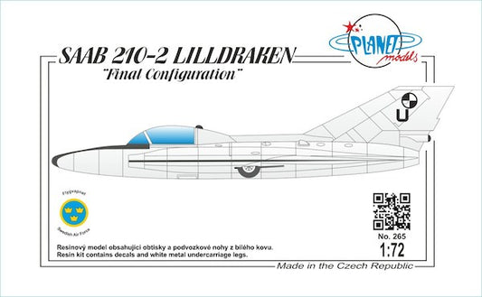 Planet Models PLA26572 1:72 Saab 210-2 Lilldraken Final Resin Kit