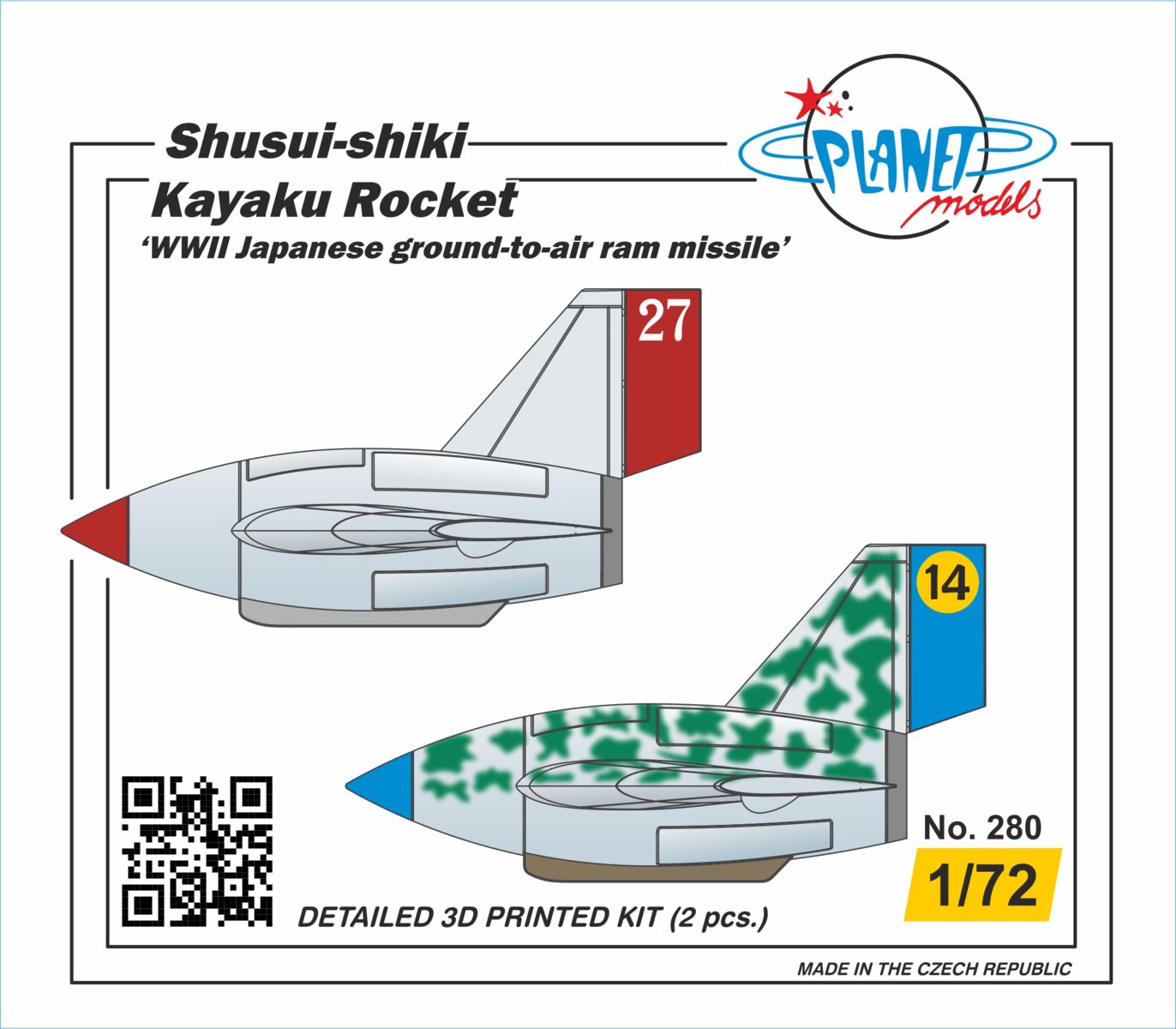 Planet Models PLA28072 1:72 Shusui-shiki Kayaku Rocket (2 pcs)