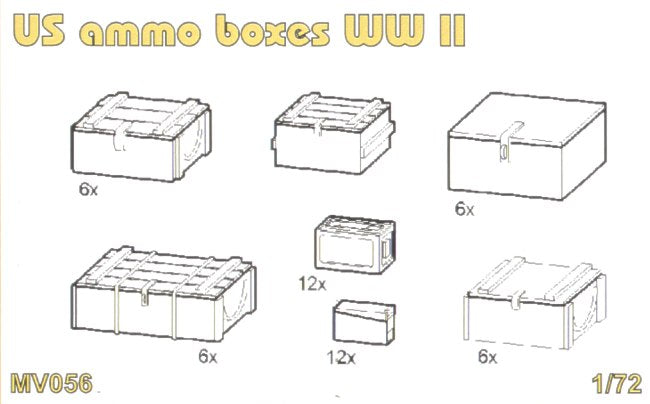 Planet Models PLAMV056 1:72 US ammunition boxes WWII