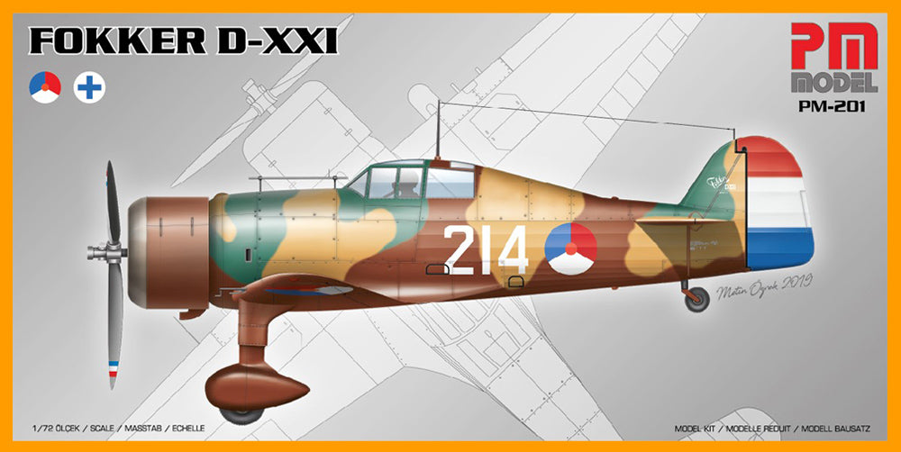 PM Model PM201 1:72 Re-issue! Fokker D.XXI with wheels