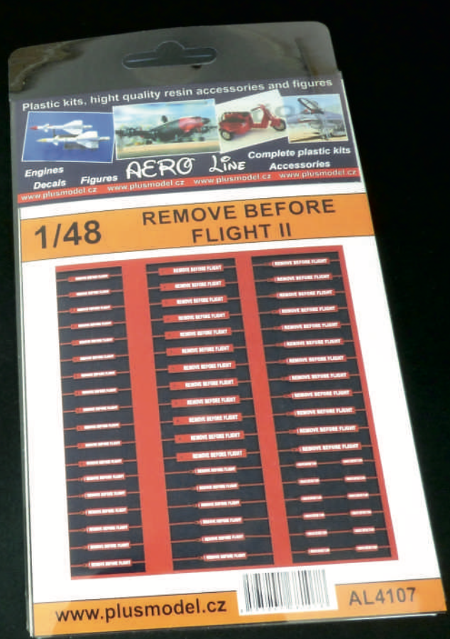 Plus Model PMAL4107 1:48 RBF/Remove Before Flight flags 2 Laser Carved Sheet
