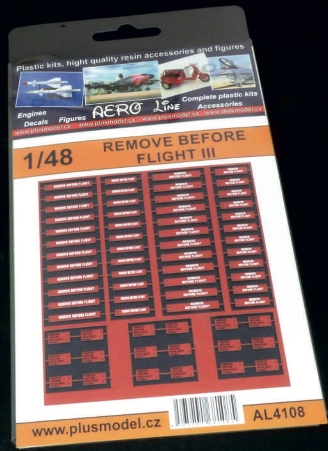 Plus Model PMAL4108 1:48 RBF/Remove Before Flight flags 3 Laser Carved Sheet