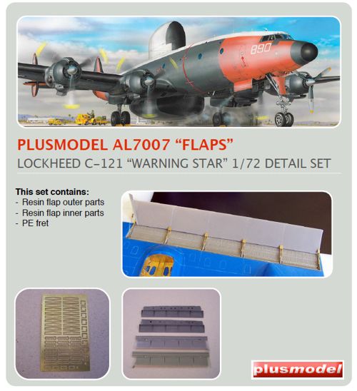 Plus Model PMAL7007 1:72 Lockheed EC-121 'Warning Star' Flaps detail set