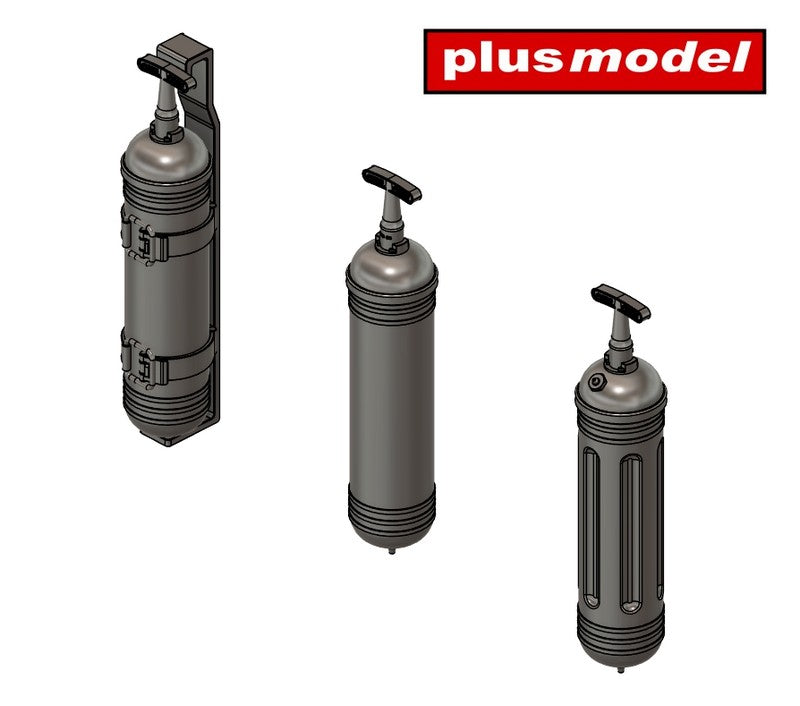 Plus Model PMDP3066 1:35 WWII US Vehicle Fire Extinguishers (12pcs)