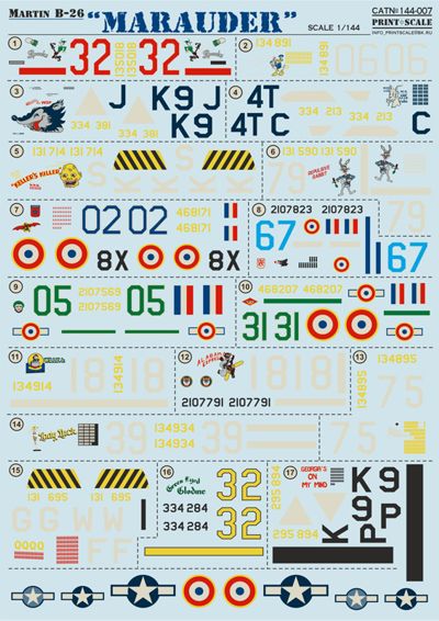 Print Scale PSL14407 1:144 Martin B-26 Marauder 1