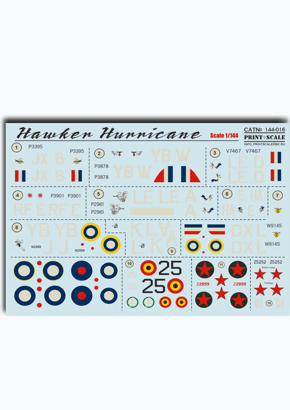 Print Scale PSL14416 1:144 Hawker Hurricane Mk.I/Mk.IIB Battle Of Britain Aces