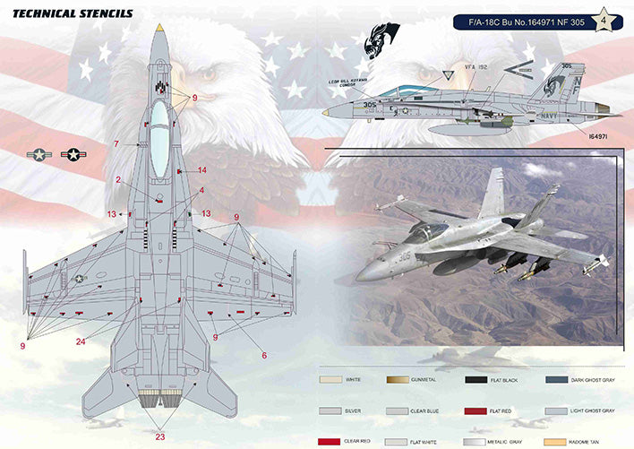 Print Scale PSL14419 1:144 McDonnell-Douglas F/A-18C Hornet 1