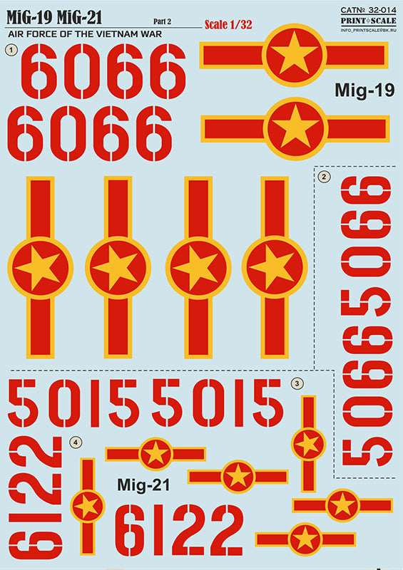 Print Scale PSL32014 1:32 Mikoyan MiG-19 MiG-21 Vietnam war