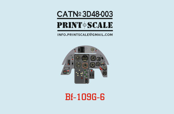 Print Scale PSL3D48-03 1:48 Bf-109G-6 3D-Printed Instrument Panel