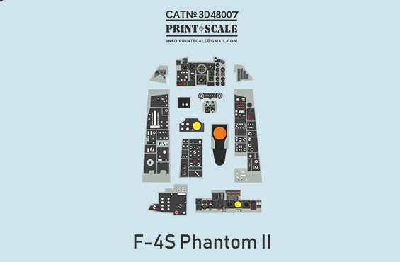 Print Scale PSL3D48-07 1:48 Instrumental panel F-4S Phantom II 3d-printed