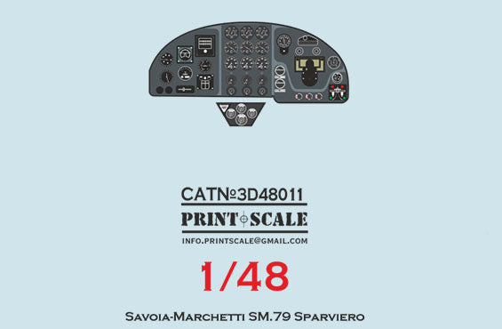 Print Scale PSL3D48-11 1:48 Instrument panel Savoia-Marchetti SM.79 3d-printed
