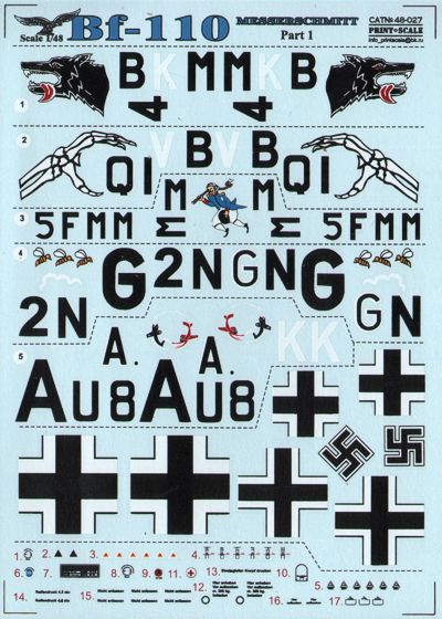 Print Scale PSL48027 1:48 Messerschmitt Bf-110 Part.1