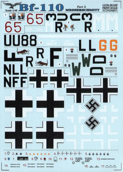 Print Scale PSL48028 1:48 Messerschmitt Bf-110 Part.2
