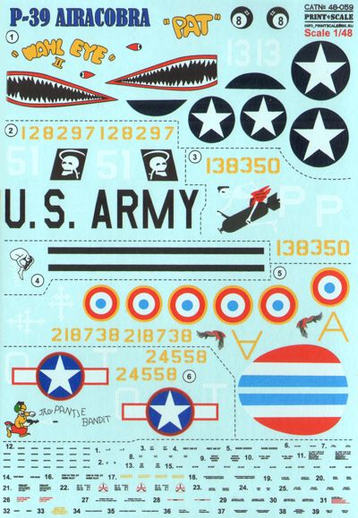 Print Scale PSL48059 1:48 Bell P-39 Airacobra