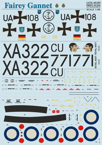 Print Scale PSL48069 1:48 Fairey Gannet 1