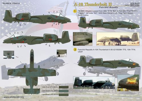 Print Scale PSL48073 1:48 Fairchild A-10 Thunderbolt II Part 2 1