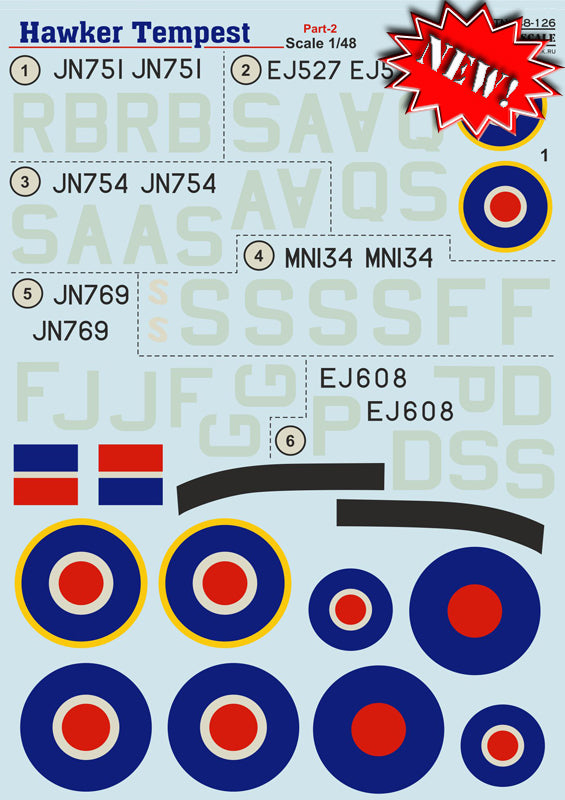 Print Scale PSL48126 1:48 Hawker Tempest Mk.V Part-2