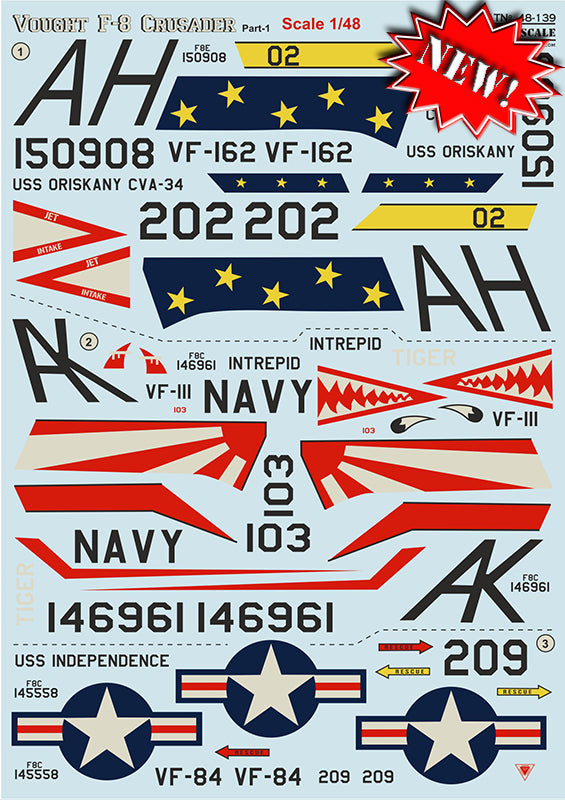 Print Scale PSL48139 1:48 Vought F-8C/F-8E Crusader Part-1