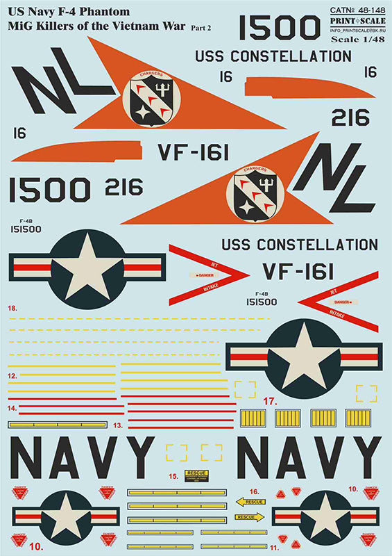 Print Scale PSL48148 1:48 McDonnell F-4B Phantom MIG Killers Vietnam War Part-2