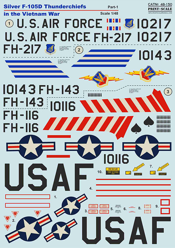 Print Scale PSL48150 1:48 Silver F-105D Thunderchief Vietnam Part 1