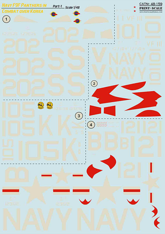 Print Scale PSL48159 1:48 Navy F9F-2/3 Panther Korea Combat Part 1