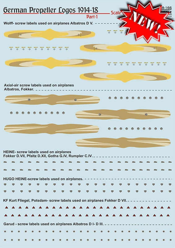 Print Scale PSL48166 1:48 Logos of German propellers of World War I Part 1