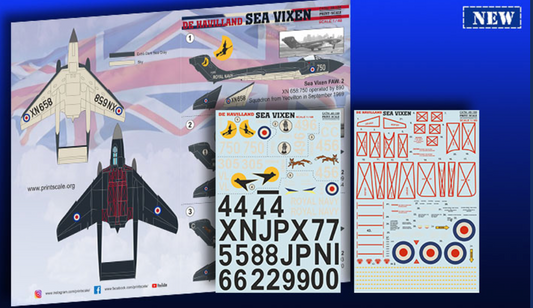 Print Scale PSL48188 1:48 de Havilland Sea Vixen 1