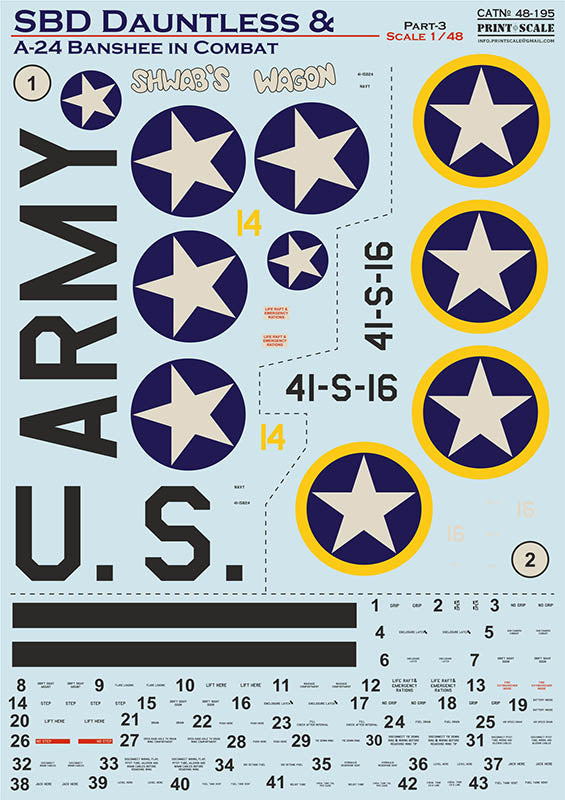 Print Scale PSL48195 1:48 Douglas SBD Dauntless and A-24 Banshee in combat