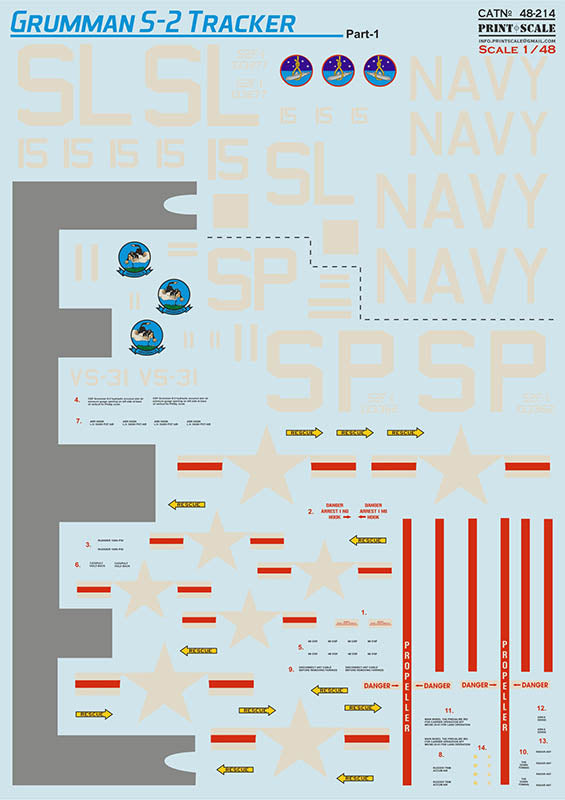 Print Scale PSL48214 1:48 Grumman S-2 Tracker