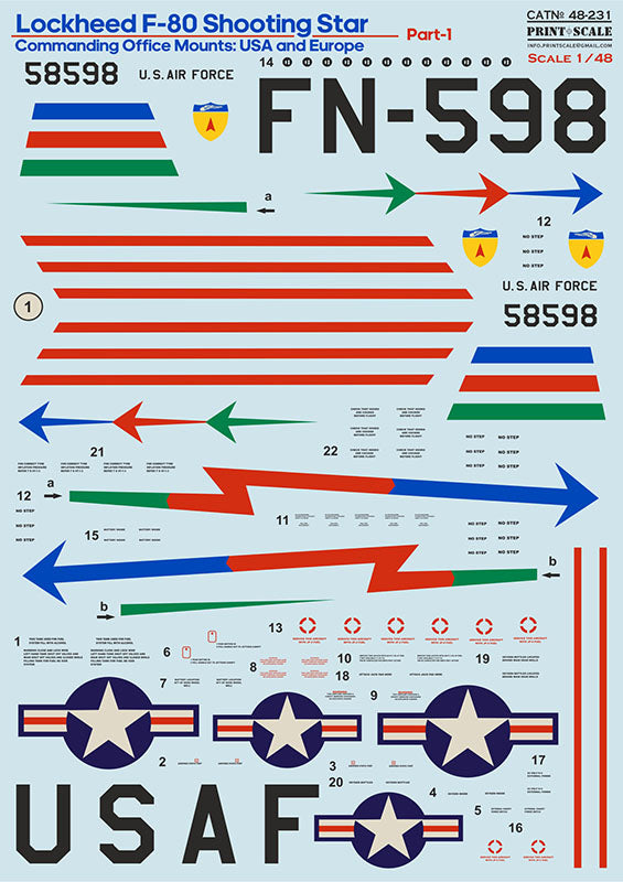 Print Scale PSL48231 1:48 Lockheed F-80 Shooting Star
