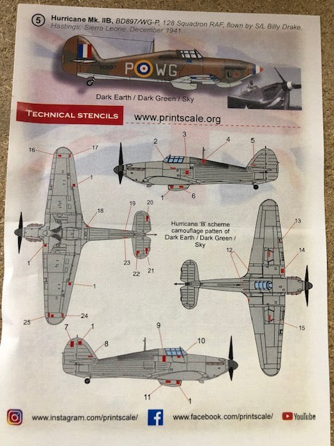 Print Scale PSL48232 1:48 Hawker Hurricane Africa Aces Part 4