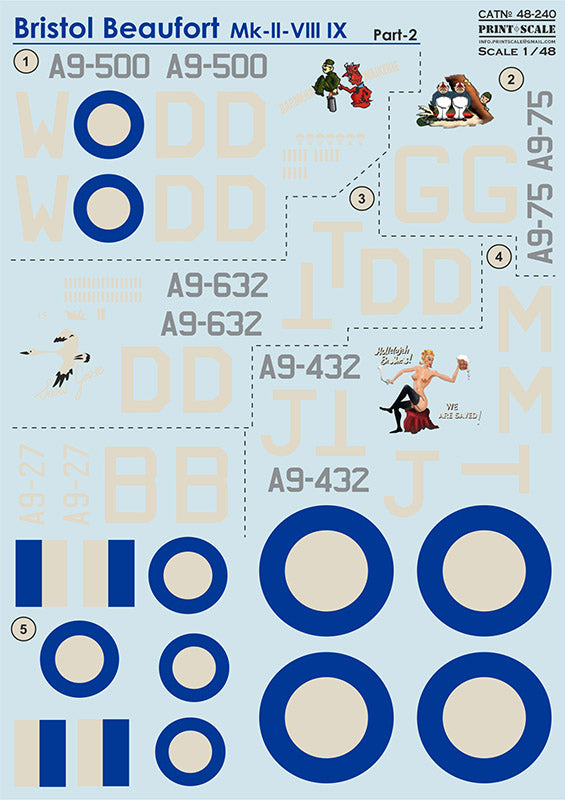 Print Scale PSL48240 1:48 Bristol Beaufort RAAF 1